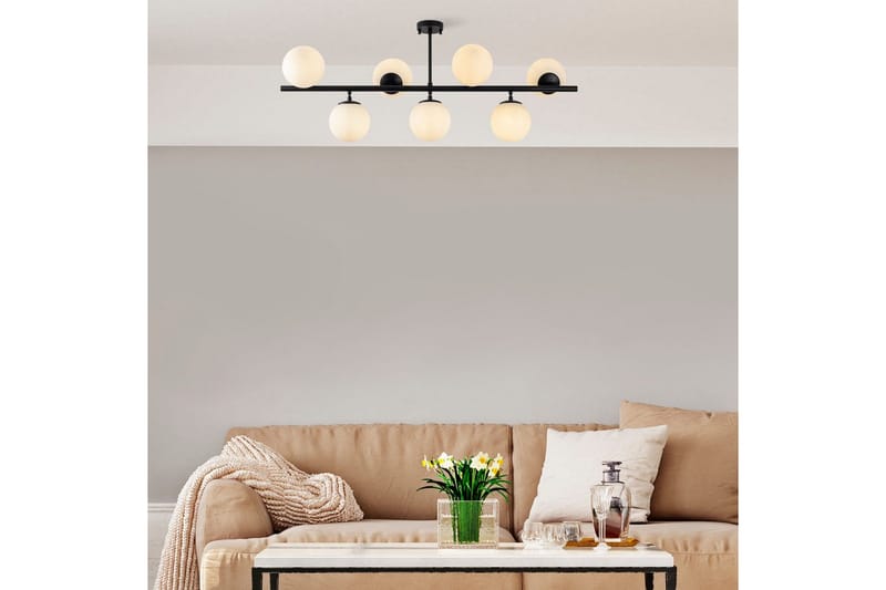 Taklampe Subin Flat Svart / Hvit - Svart / Hvit - Belysning - Innendørsbelysning & Lamper - Taklampe - Kjøkkenlampe & taklampe kjøkken