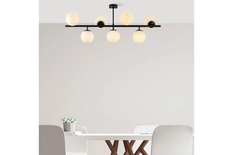 Taklampe Subin Flat Svart / Hvit - Svart / Hvit - Belysning - Innendørsbelysning & Lamper - Taklampe - Kjøkkenlampe & taklampe kjøkken