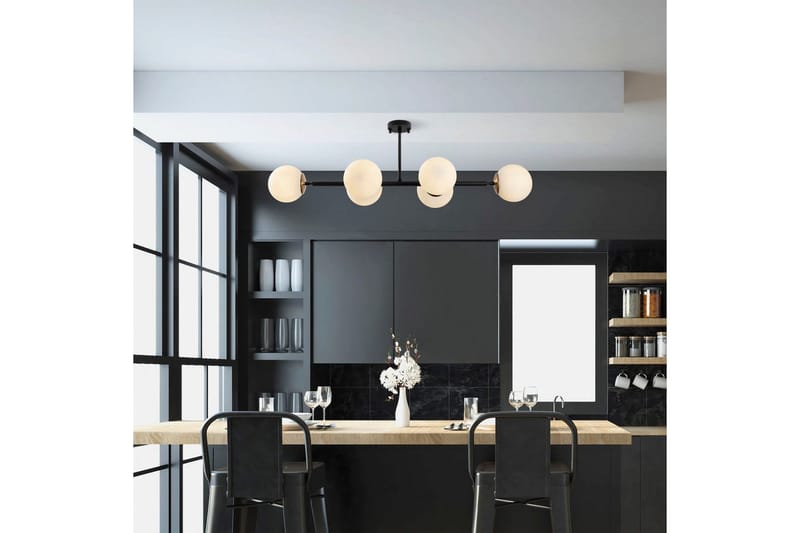 Taklampe Subin Flat Svart / Krem - Svart / Krem - Belysning - Innendørsbelysning & Lamper - Taklampe - Kjøkkenlampe & taklampe kjøkken