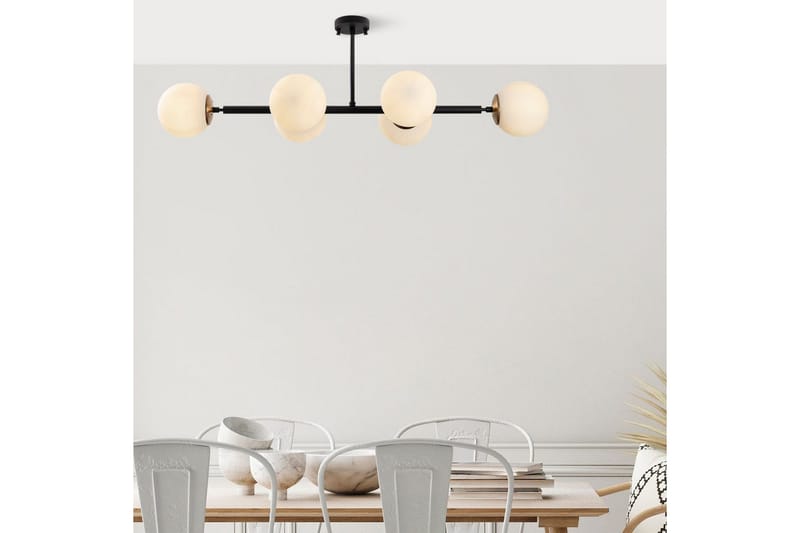 Taklampe Subin Flat Svart / Krem - Svart / Krem - Belysning - Innendørsbelysning & Lamper - Taklampe - Kjøkkenlampe & taklampe kjøkken