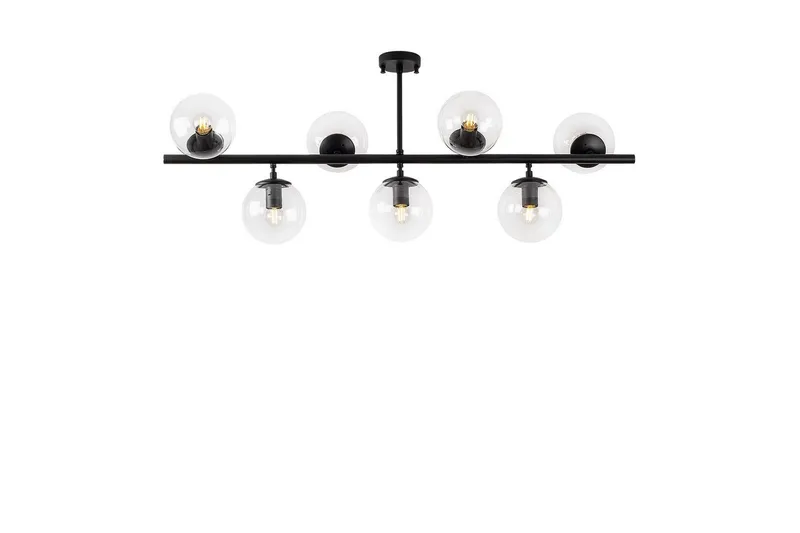 Taklampe Subin Flat Svart / Transparent, Svart / Transparent