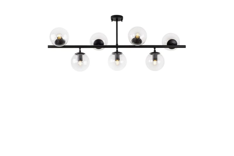 Taklampe Subin Flat Svart / Transparent, Svart / Transparent