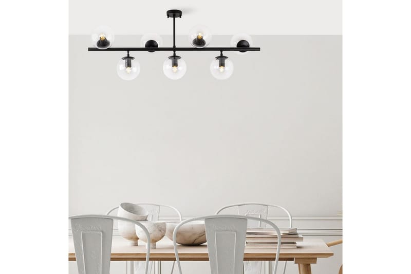 Taklampe Subin Flat Svart / Transparent - Svart / Transparent - Belysning - Innendørsbelysning & Lamper - Taklampe - Takplafond