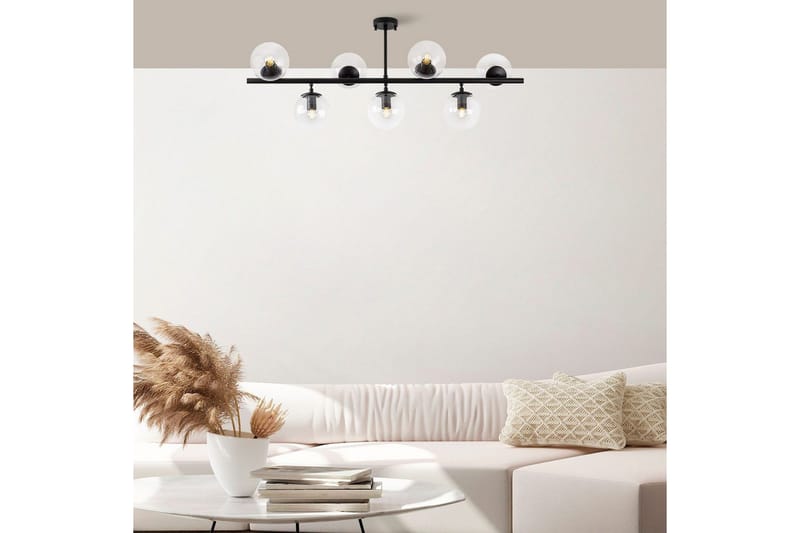 Taklampe Subin Flat Svart / Transparent - Svart / Transparent - Belysning - Innendørsbelysning & Lamper - Taklampe - Takplafond