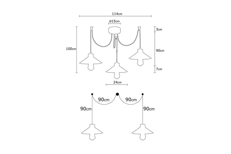 Taklampe Sudalwani Kobber / Svart / Gull - Kobber / Svart / Gull - Belysning - Innendørsbelysning & Lamper - Taklampe - Kjøkkenlampe & taklampe kjøkken