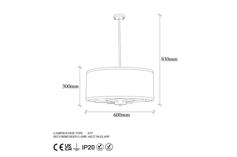 Taklampe Talra Vintage - 60 x 60 x 83 cm - Belysning - Innendørsbelysning & Lamper - Taklampe - Kjøkkenlampe & taklampe kjøkken