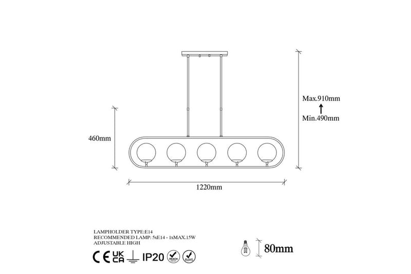 Taklampe Thalara Skinnende Gull Fem sokkel - Gull - Belysning - Innendørsbelysning & Lamper - Taklampe - Kjøkkenlampe & taklampe kjøkken