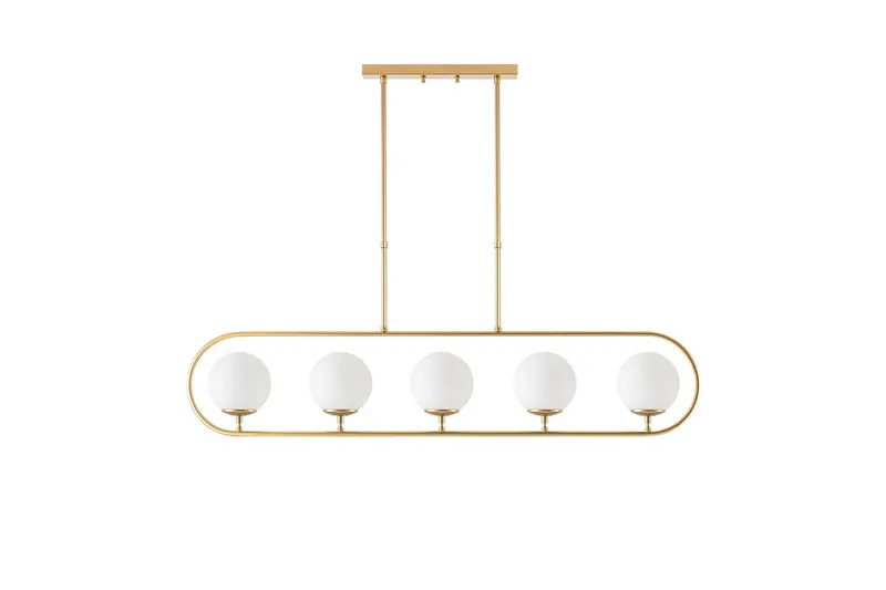 Taklampe Thalara Skinnende Gull Fem sokkel, Gull