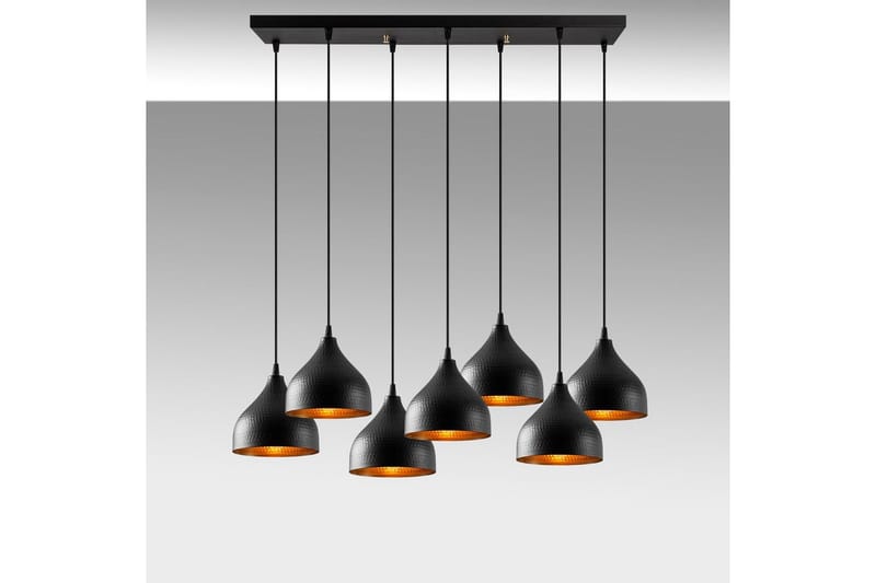 Taklampe Thela Seven Svart - Svart - Belysning - Innendørsbelysning & Lamper - Taklampe - Kjøkkenlampe & taklampe kjøkken