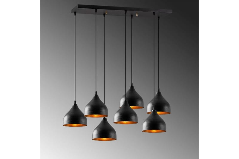 Taklampe Thela Seven Svart - Svart - Belysning - Innendørsbelysning & Lamper - Taklampe - Kjøkkenlampe & taklampe kjøkken