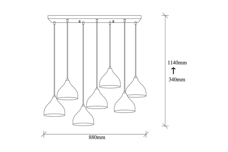 Taklampe Thela Seven Svart - Svart - Belysning - Innendørsbelysning & Lamper - Taklampe - Kjøkkenlampe & taklampe kjøkken