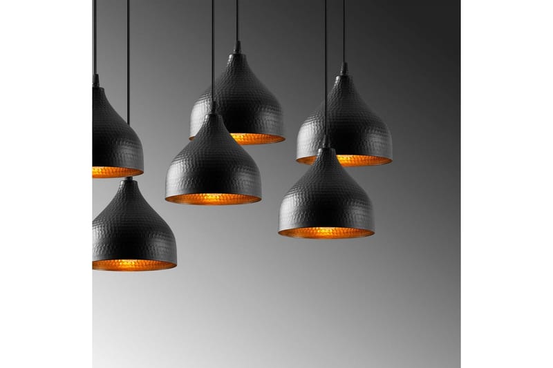 Taklampe Thela Seven Svart - Svart - Belysning - Innendørsbelysning & Lamper - Taklampe - Kjøkkenlampe & taklampe kjøkken