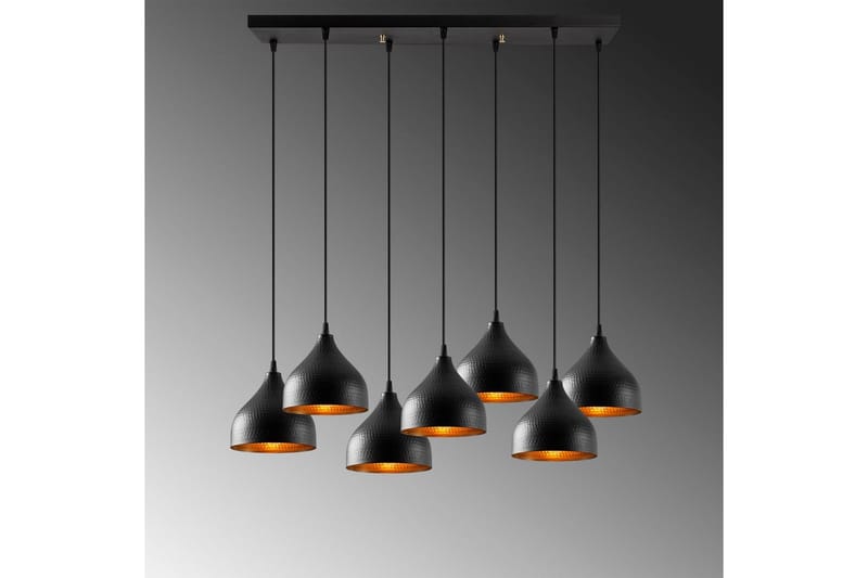 Taklampe Thela Seven Svart - Svart - Belysning - Innendørsbelysning & Lamper - Taklampe - Kjøkkenlampe & taklampe kjøkken