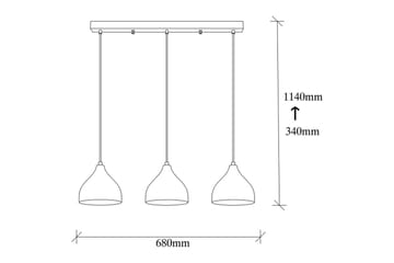 Taklampe Thela Triple Svart - Svart - Belysning - Innendørsbelysning & Lamper - Taklampe - Kjøkkenlampe & taklampe kjøkken