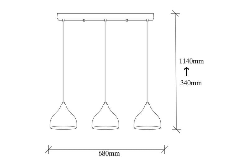 Taklampe Thela Triple Svart - Svart - Belysning - Innendørsbelysning & Lamper - Taklampe - Kjøkkenlampe & taklampe kjøkken