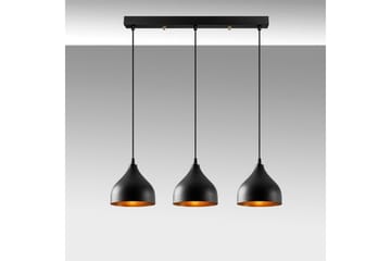 Taklampe Thela Triple Svart - Svart - Belysning - Innendørsbelysning & Lamper - Taklampe - Kjøkkenlampe & taklampe kjøkken