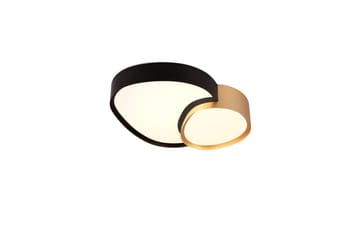 Taklampe TRIO Rise 43 cm, Svart/gull
