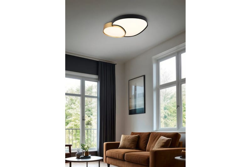 Taklampe TRIO Rise 77 cm, Svart/gull - 77 cm, Svart/gull - Belysning - Innendørsbelysning & Lamper - Taklampe - Takplafond