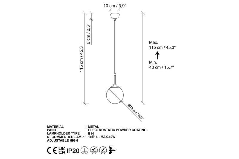 Taklampe Ulwen Gull - Gull - Belysning - Innendørsbelysning & Lamper - Taklampe - Kjøkkenlampe & taklampe kjøkken