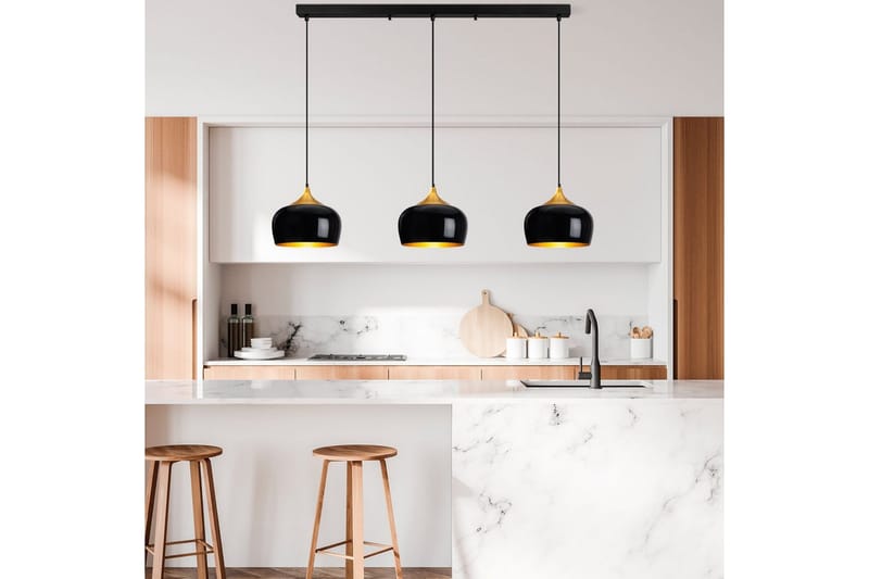 Taklampe Valen Svart - Svart - Belysning - Innendørsbelysning & Lamper - Taklampe - Kjøkkenlampe & taklampe kjøkken