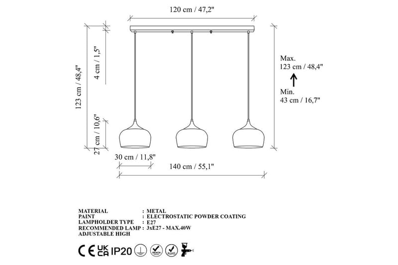 Taklampe Valen Svart - Svart - Belysning - Innendørsbelysning & Lamper - Taklampe - Kjøkkenlampe & taklampe kjøkken