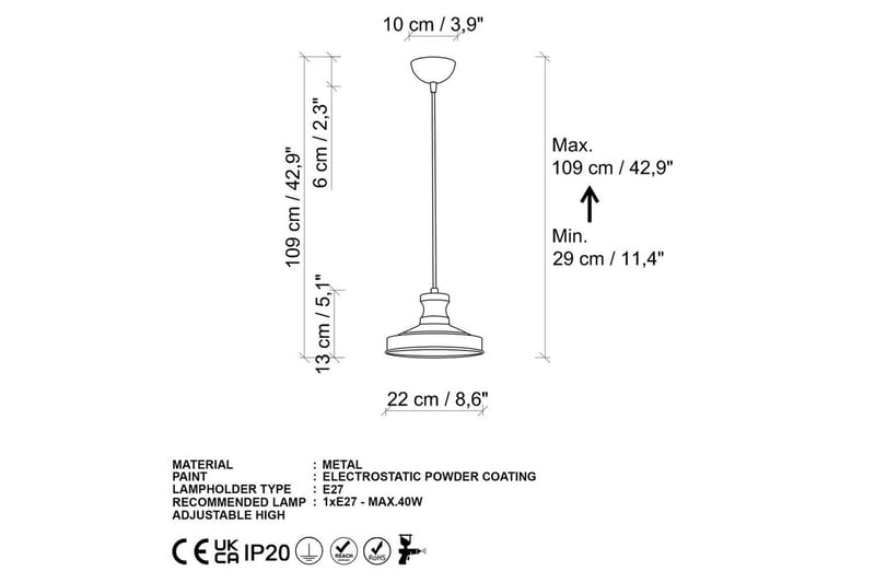 Taklampe Westglen Gold - Gull - Belysning - Innendørsbelysning & Lamper - Taklampe - Kjøkkenlampe & taklampe kjøkken