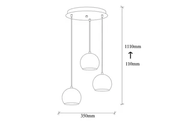 Taklampe Zana Vintage Kule Tre - Gull - Belysning - Innendørsbelysning & Lamper - Taklampe - Kjøkkenlampe & taklampe kjøkken