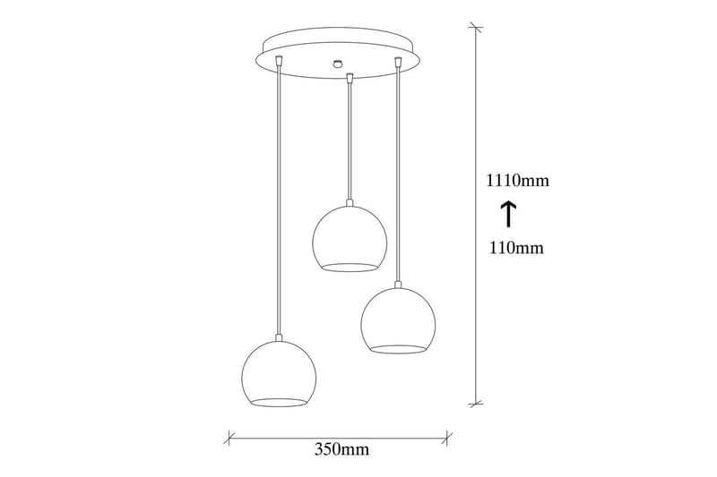 Taklampe Zana Vintage Kule Tre - Gull - Belysning - Innendørsbelysning & Lamper - Taklampe - Kjøkkenlampe & taklampe kjøkken