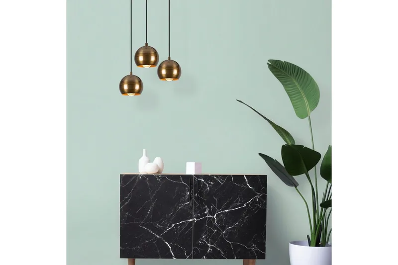 Taklampe Zana Vintage Kule Tre - Gull - Belysning - Innendørsbelysning & Lamper - Taklampe - Kjøkkenlampe & taklampe kjøkken