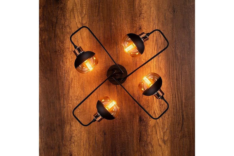 Taklampe Zarethia Svart / Kobber - Kobber/Svart - Belysning - Innendørsbelysning & Lamper - Taklampe - Takplafond