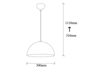 Taklampe Zephyra Svart / Gull - Diameter: 30 cm - Belysning - Innendørsbelysning & Lamper - Taklampe - Kjøkkenlampe & taklampe kjøkken