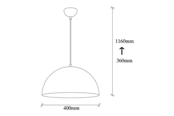 Taklampe Zephyra Svart / Gull - Diameter: 40 cm - Belysning - Innendørsbelysning & Lamper - Taklampe - Kjøkkenlampe & taklampe kjøkken