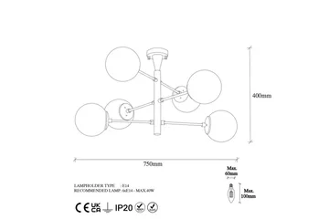 Taklampe Zurelle Gull - Gull - Belysning - Innendørsbelysning & Lamper - Taklampe - Takplafond