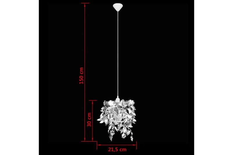 Taklampe/lysekrone løvpaletter 21,5 x 30 cm sølv - Sølv - Kjøkkenlampe & taklampe kjøkken - Vinduslampe - Taklampe soverom - Pendellamper & Hengelamper - Lamper gang - Taklampe stue - Vinduslampe hengende - Taklampe