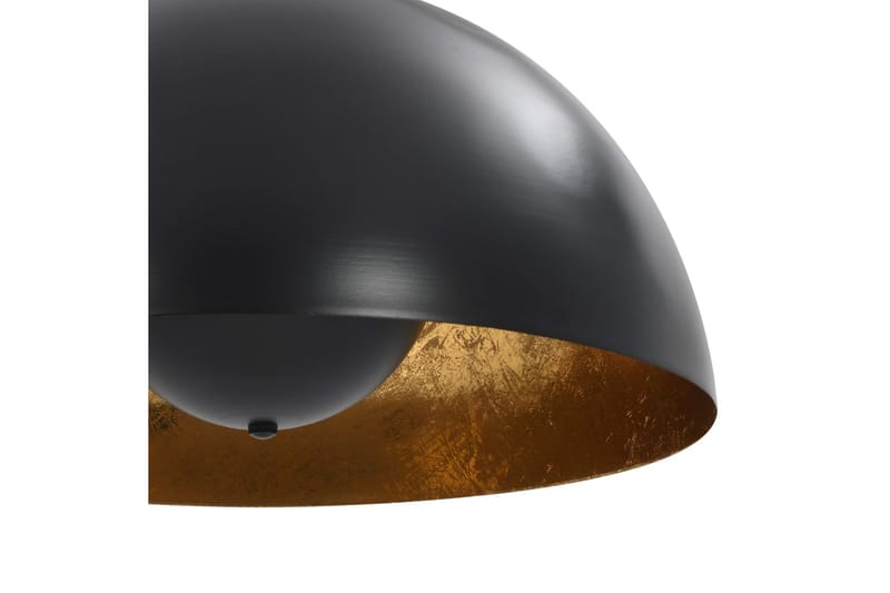 Taklamper 2 stk svart og gull halvkuleformet 40 cm E27 - Svart - Kjøkkenlampe & taklampe kjøkken - Vinduslampe - Taklampe soverom - Pendellamper & Hengelamper - Lamper gang - Taklampe stue - Vinduslampe hengende - Taklampe