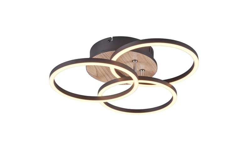 Trio Lighting Circle LED Taklampe matt svart/tre