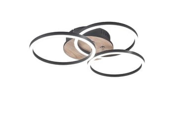 Trio Lighting Circle LED Taklampe matt svart/tre - Belysning - Innendørsbelysning & Lamper - Taklampe - Takplafond