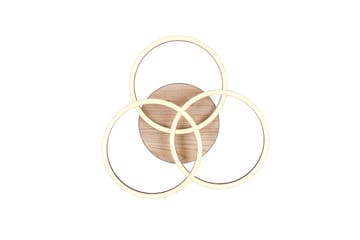 Trio Lighting Circle LED Taklampe matt svart/tre - Belysning - Innendørsbelysning & Lamper - Taklampe - Takplafond