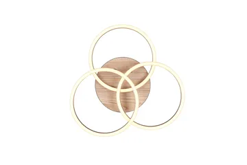 Trio Lighting Circle LED Taklampe matt svart/tre - Belysning - Innendørsbelysning & Lamper - Taklampe - Takplafond