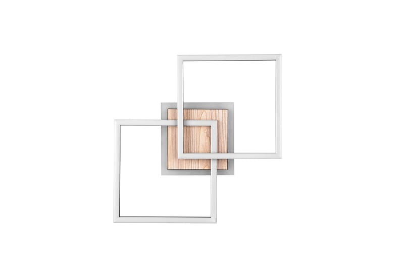 Trio Lighting Giro LED taklampe firkantet matt svart/tre - Belysning - Innendørsbelysning & Lamper - Taklampe - Takplafond