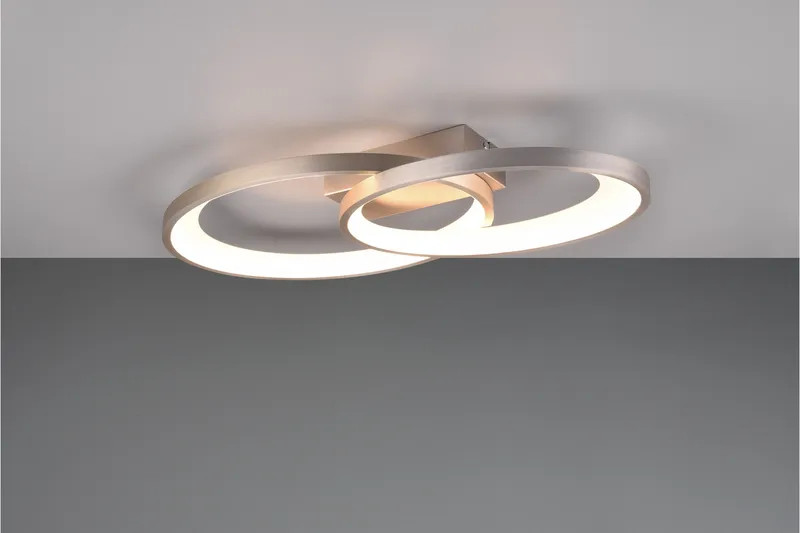 Trio Lighting Malaga LED Taklampe Børstet Stål - Belysning - Innendørsbelysning & Lamper - Taklampe - Takplafond