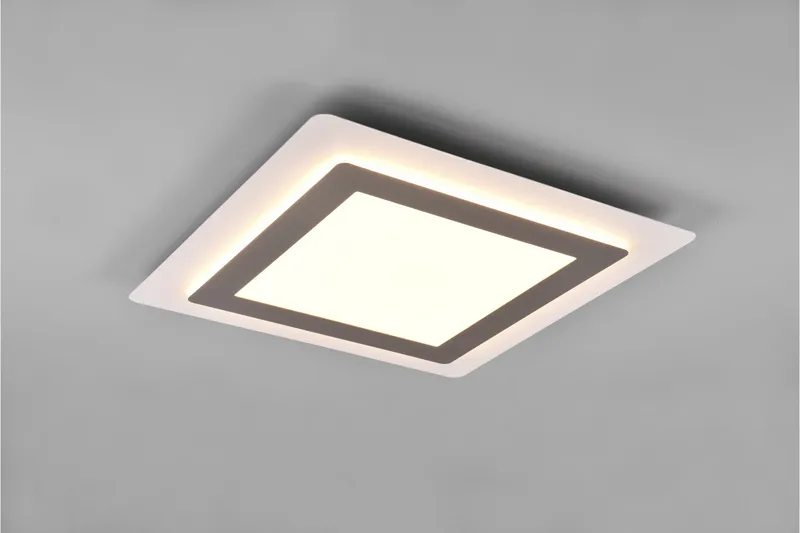 Trio Lighting Morgan LED Plafond 45x45 cm hvit/børstet stål - Belysning - Innendørsbelysning & Lamper - Taklampe - Takplafond