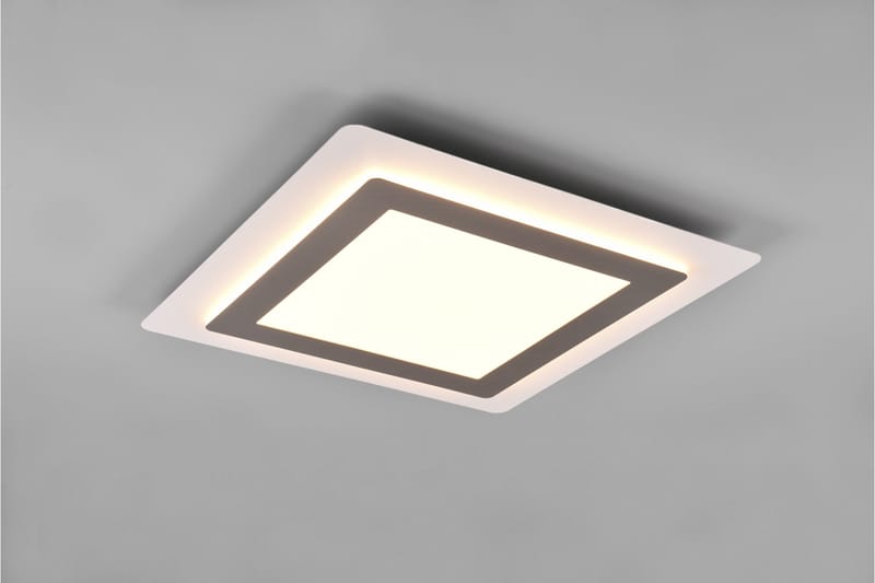 Trio Lighting Morgan LED Plafond 45x45 cm hvit/børstet stål - Belysning - Innendørsbelysning & Lamper - Taklampe - Takplafond
