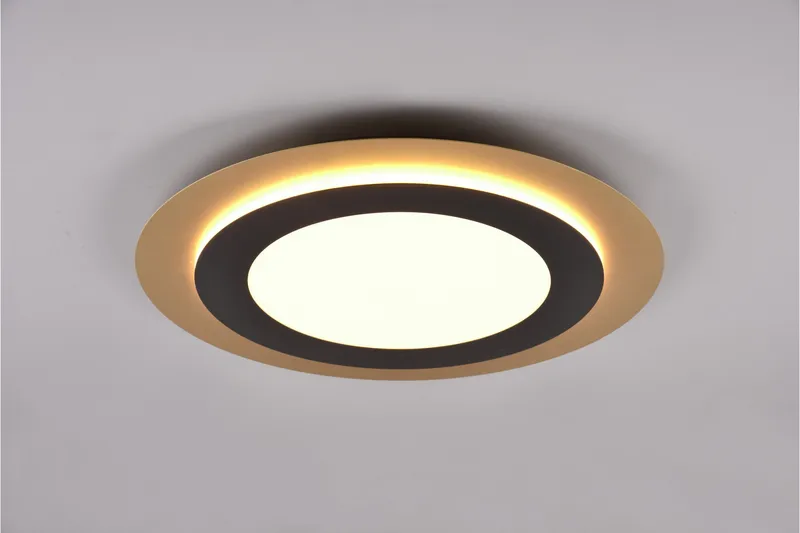 Trio Lighting Morgan LED plafond 45 cm matt svart/gull - Belysning - Innendørsbelysning & Lamper - Taklampe - Takplafond