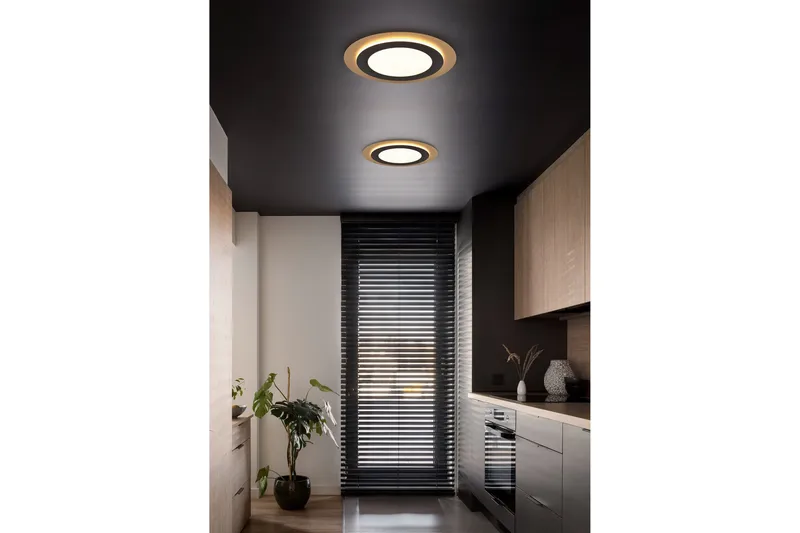 Trio Lighting Morgan LED plafond 45 cm matt svart/gull - Belysning - Innendørsbelysning & Lamper - Taklampe - Takplafond