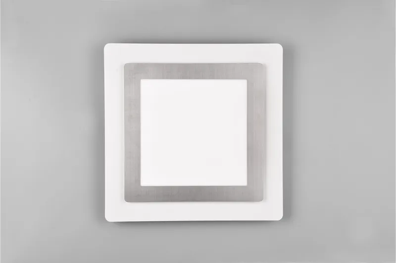 Trio Lighting Morgan LED Plafond 45x45 cm hvit/børstet stål - Belysning - Innendørsbelysning & Lamper - Taklampe - Takplafond