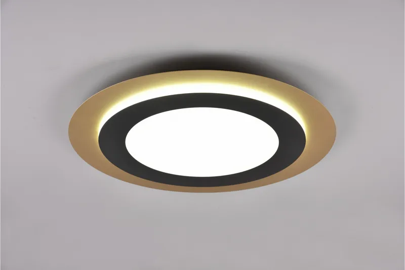 Trio Lighting Morgan LED plafond 45 cm matt svart/gull - Belysning - Innendørsbelysning & Lamper - Taklampe - Takplafond