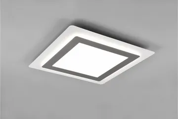 Trio Lighting Morgan LED Plafond 45x45 cm hvit/børstet stål - Belysning - Innendørsbelysning & Lamper - Taklampe - Takplafond