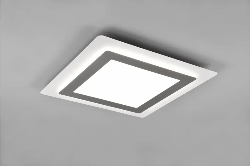 Trio Lighting Morgan LED Plafond 45x45 cm hvit/børstet stål - Belysning - Innendørsbelysning & Lamper - Taklampe - Takplafond