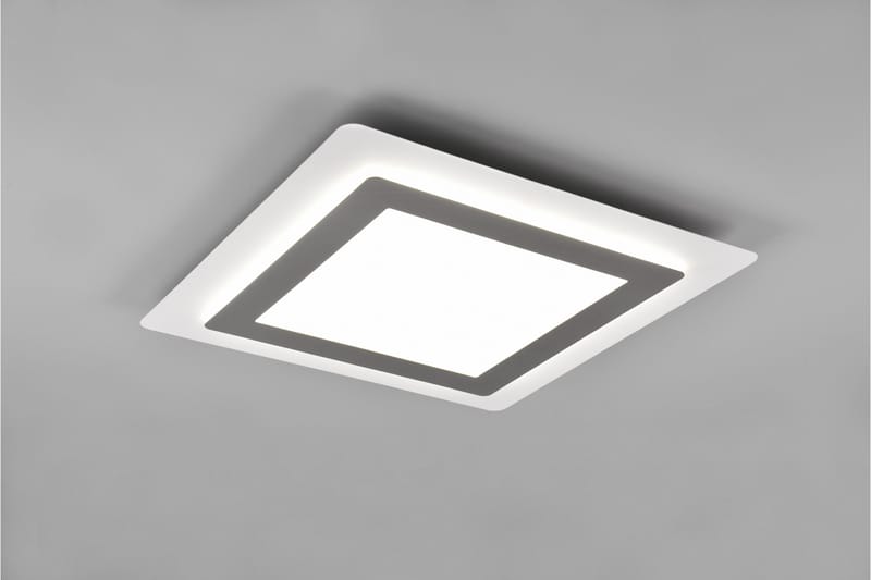 Trio Lighting Morgan LED Plafond 45x45 cm hvit/børstet stål - Belysning - Innendørsbelysning & Lamper - Taklampe - Takplafond